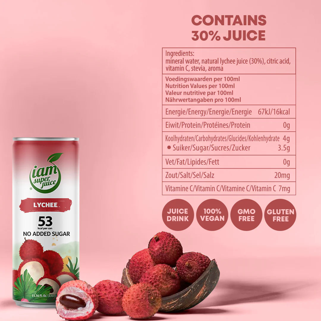 I Am Superjuice Liči 6 limenki x 330 ml