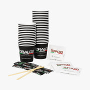 Caffè Toraldo ECO set za kavu - 100 čaša, 100 miješalica i 100 šećera